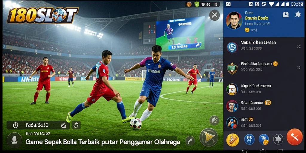 Tampilan gameplay seru dalam 180SLOT dengan aksi sepak bola mendebarkan.