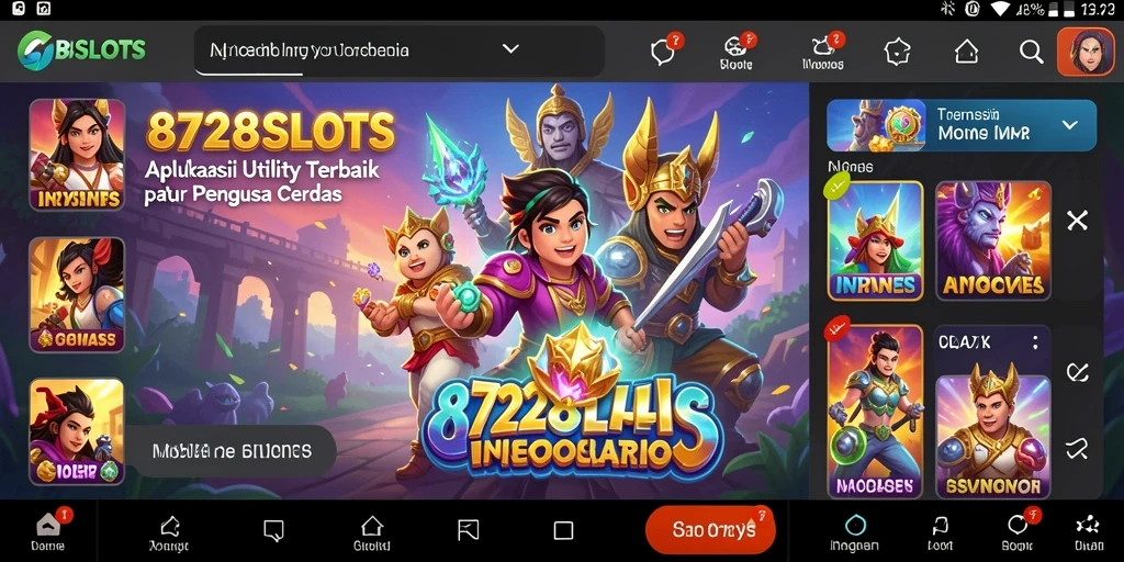 Screenshot utama 8728SLOTS menampilkan antarmuka aplikasi Utility yang ramah pengguna.