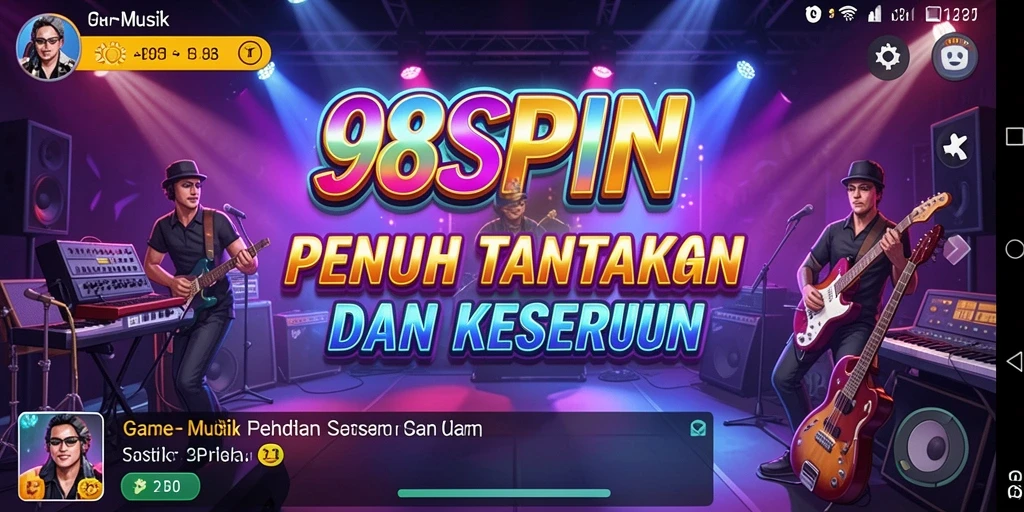Tampilan gameplay <strong>98SPIN</strong> menampilkan serunya berkompetisi dengan musik.