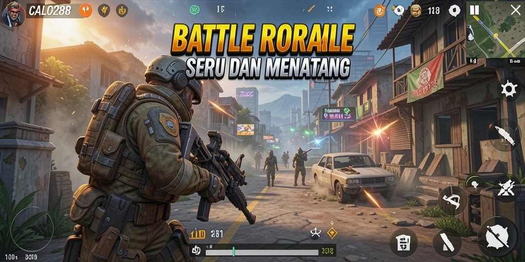 Tampilan gameplay seru dan intens di CALO288 Battle Royale.