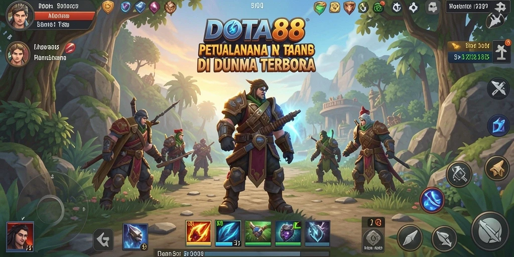 Tampilan seru dari gameplay DOTA88 di dunia terbuka.
