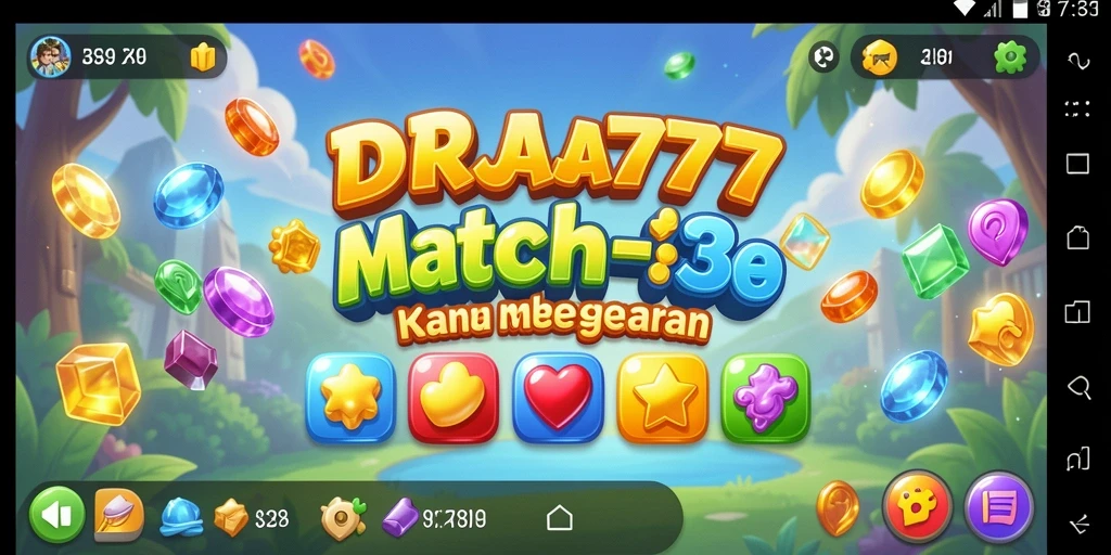 Tampilan gameplay seru DRAJA777 dalam momen mencocokkan permata.