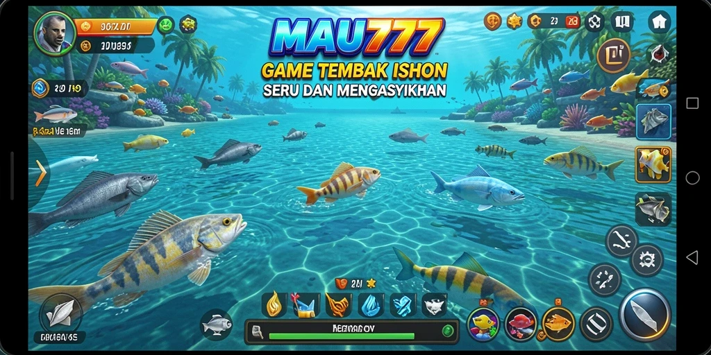 Tampilan gameplay MAU777 yang seru dalam memancing ikan.