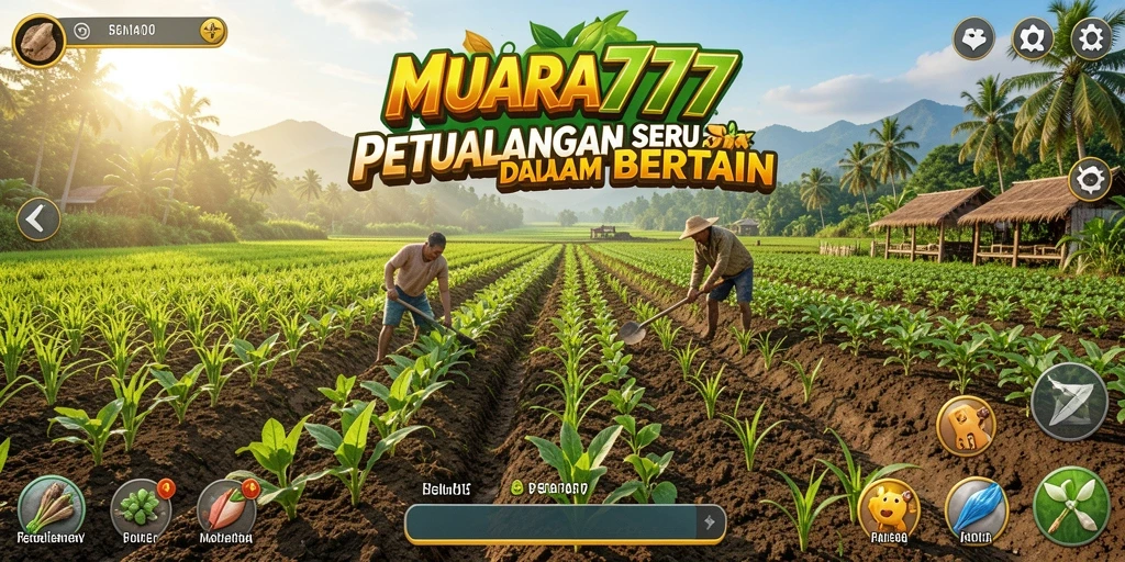 Tampilan gameplay yang menggambarkan aktivitas bertani di MUARA777.