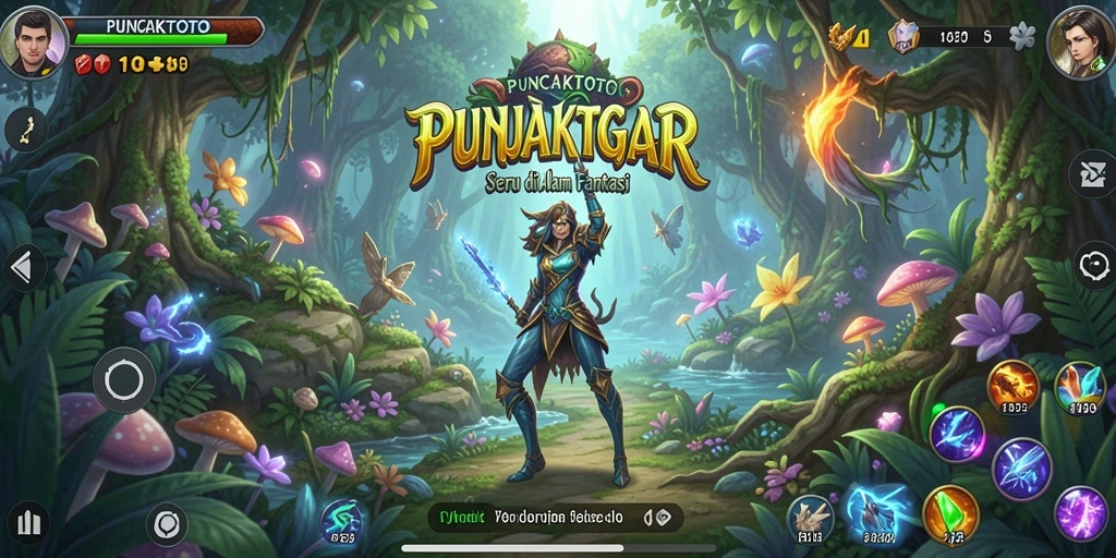 Screenshot utama PUNCAKTOTO menampilkan karakter beraksi di suatu level petualangan.