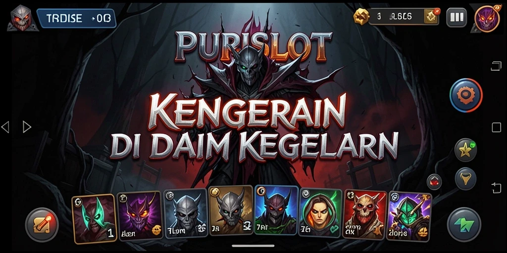 Screenshot gameplay PURISLOT menampilkan suasana mencekam dalam dunia horor.