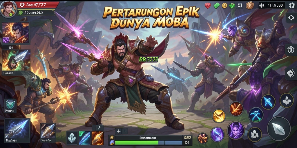 Screenshot gameplay menunjukkan aksi seru pertarungan di RR777.