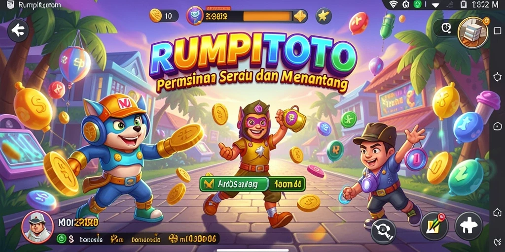 Tampilan gameplay seru RUMPITOTO dengan rintangan beragam.