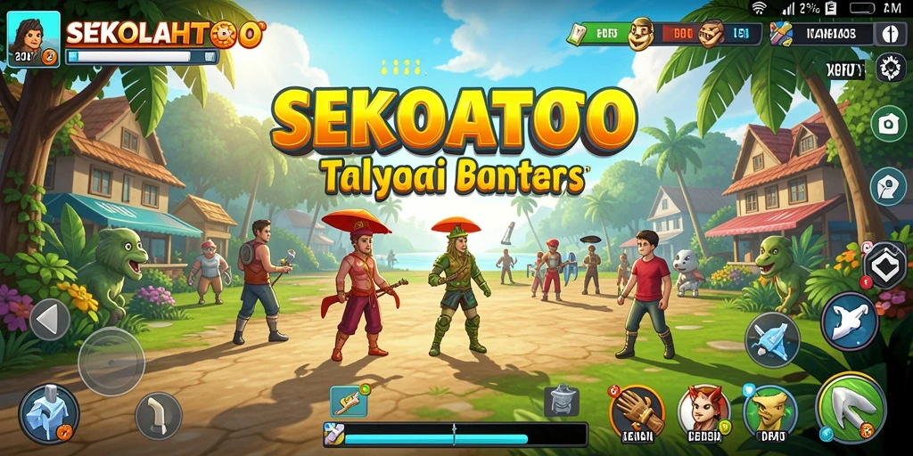 Gameplay <strong>SEKOLAHTOTO</strong> yang menampilkan eksplorasi dunia terbuka.