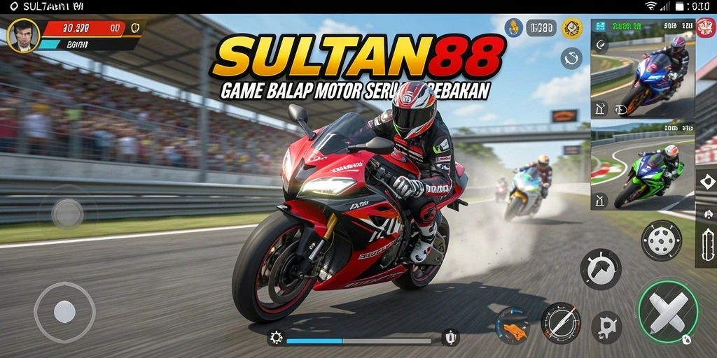 Screenshot SULTAN88 menampilkan aksi balap motor yang seru dan mendebarkan.