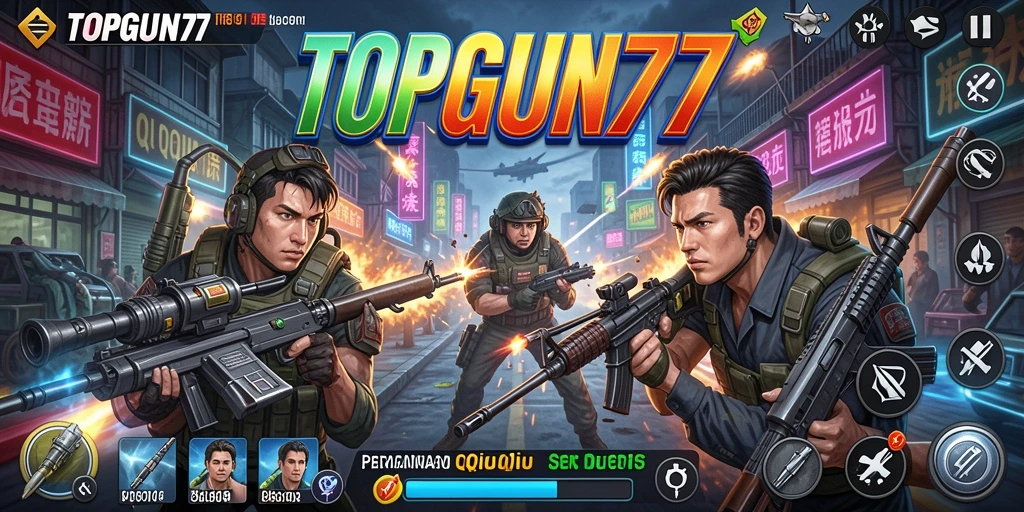 Screenshot gameplay QiuQiu TOPGUN77 yang menarik dan interaktif.