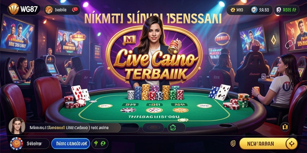 Tampilan gameplay seru dalam Live Casino WG87 yang interaktif.