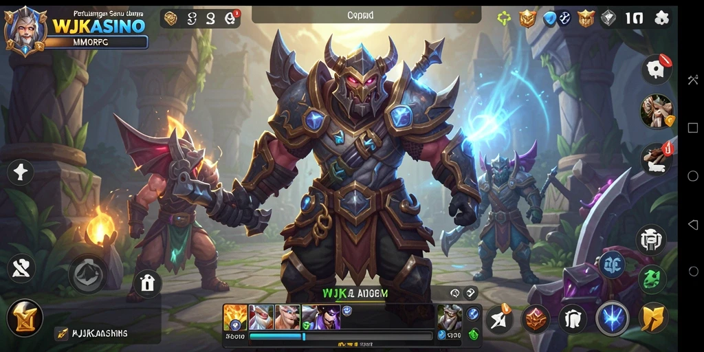 Screenshot utama WJKASINO menampilkan aksi seru dalam pertempuran MMORPG.