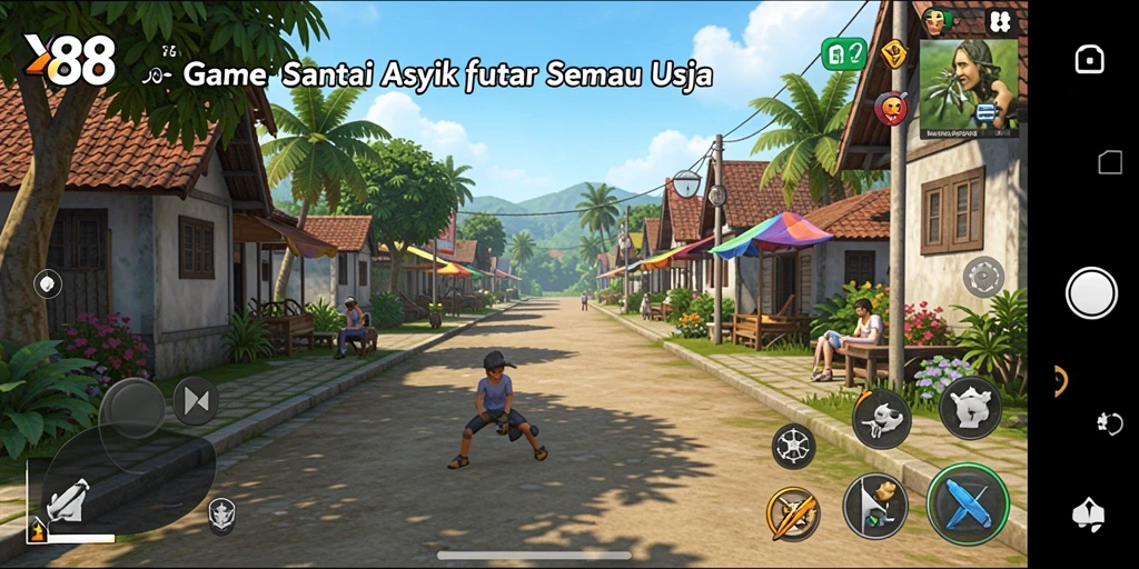 Tampilan gameplay X88 dengan grafis cerah dan menarik.